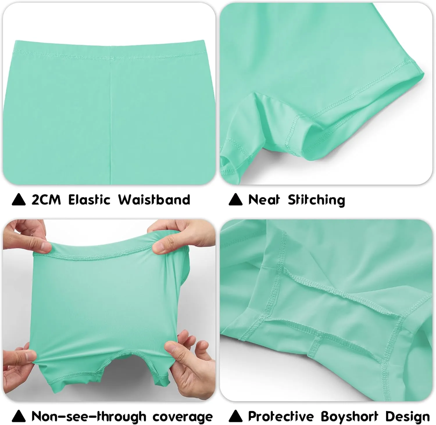 QBK Toddler Girls Swim Shorts 2T-14 Boyshort Swimsuit UPF 50  Quick Dry Rash Guard Swim Bottoms