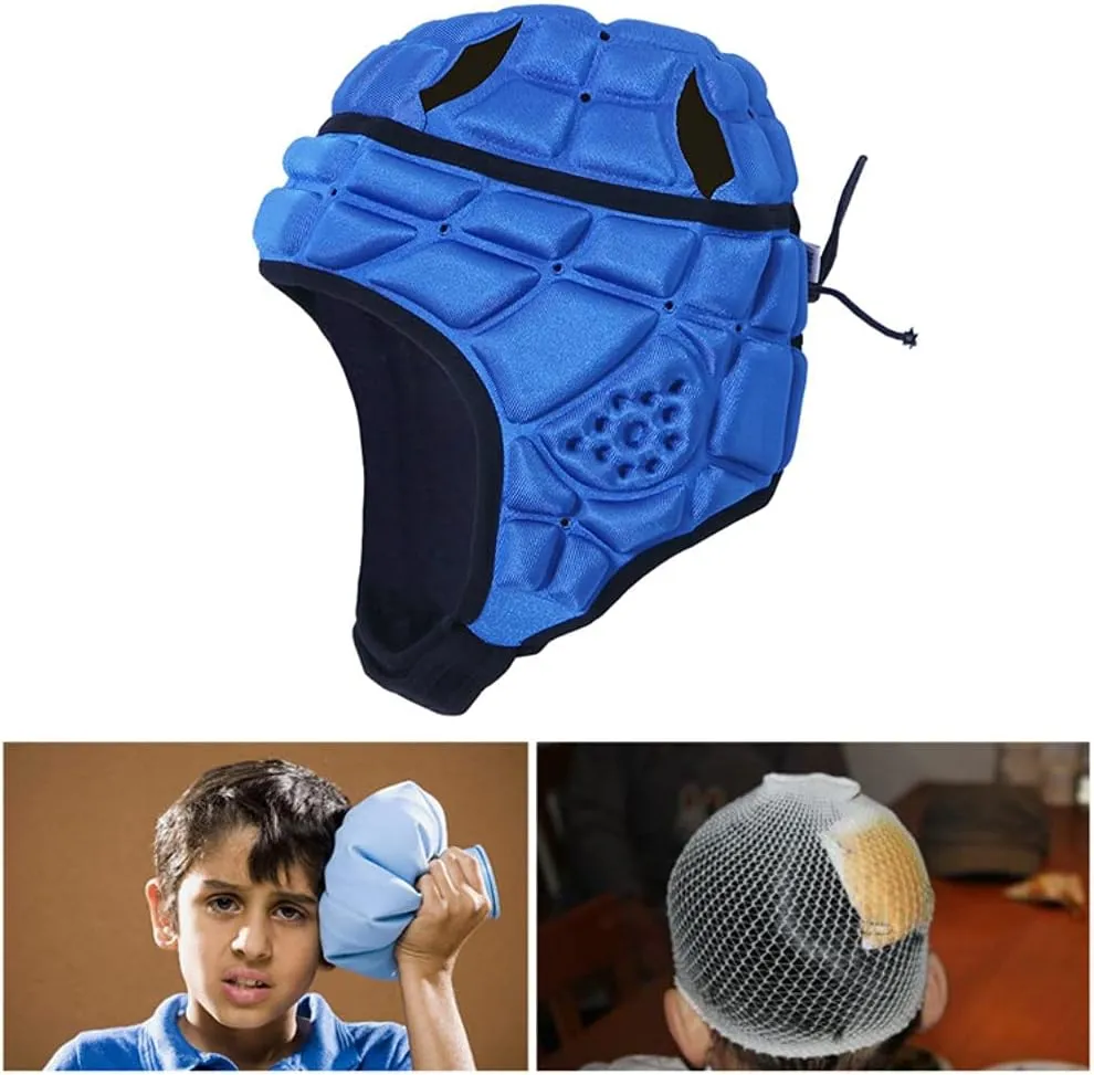 Rugby Helmet Headguards Soft Padded Headgear Hockey Helmet Soft Shell Head Protector Goalkeeper Adjustable Soccer Football Goalie Helmet Support for Youth Kids