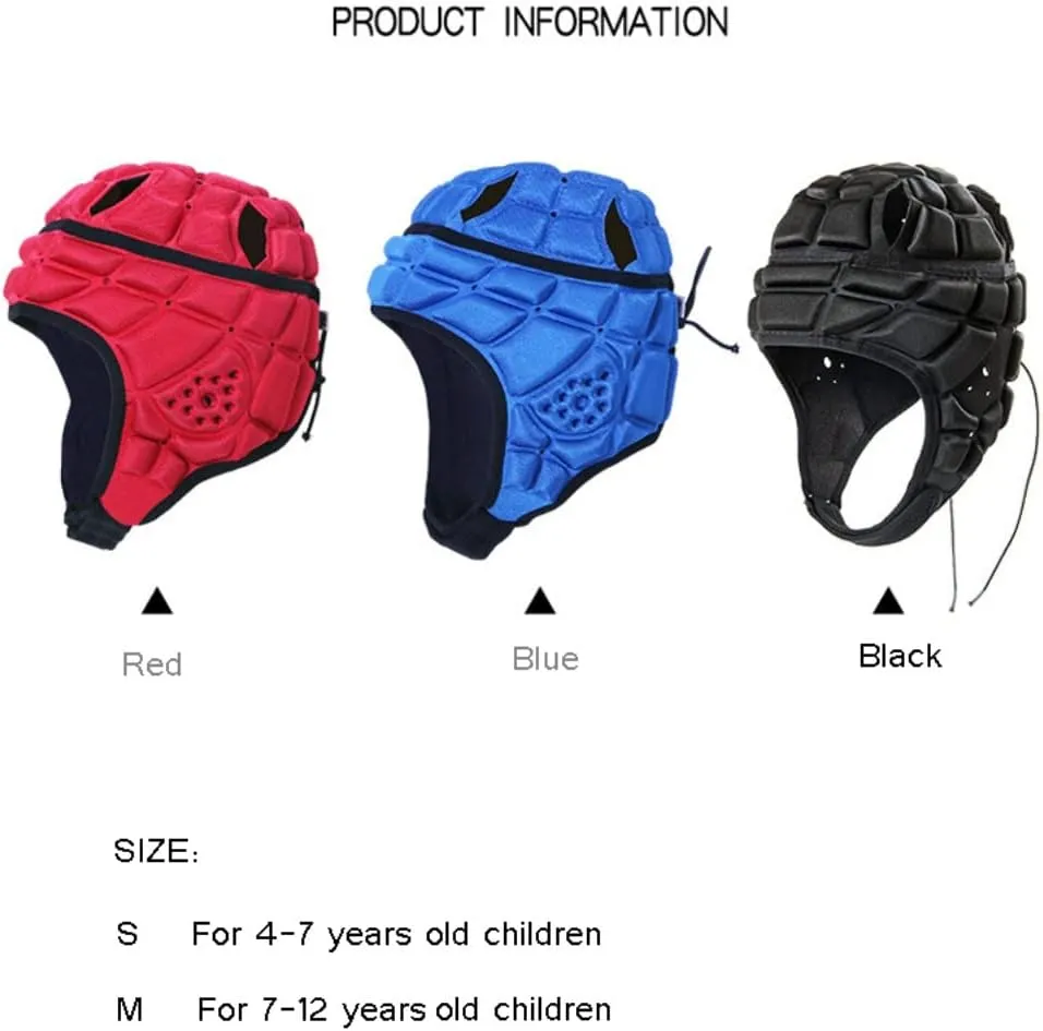 Rugby Helmet Headguards Soft Padded Headgear Hockey Helmet Soft Shell Head Protector Goalkeeper Adjustable Soccer Football Goalie Helmet Support for Youth Kids