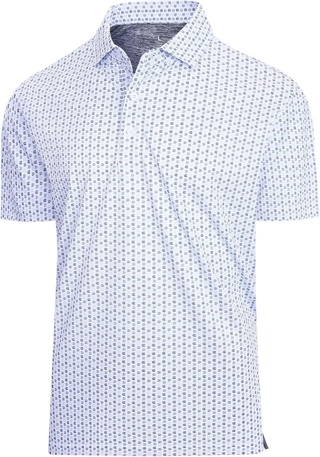 SAMERM Mens Golf Polo Shirts Short Sleeve Dry Fit Performance Moisture Wicking Print Sport Golf Shirts for Men Casual