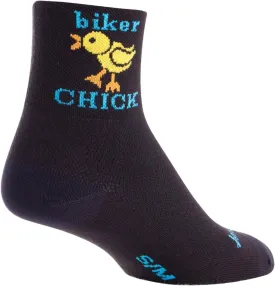 SockGuy, Women's Cycling Sock, Biker Chick, 3 inch