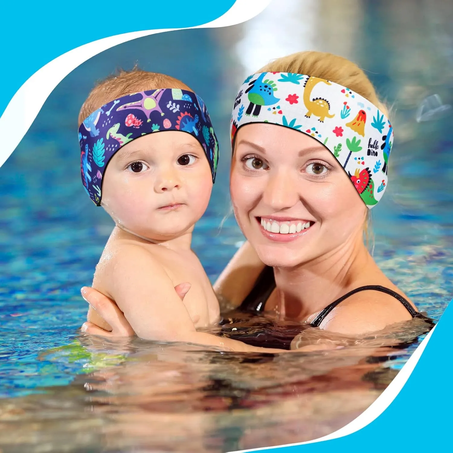 Zhanmai 4 Pcs Kids Swimming Headband Adjustable Waterproof Headband Kids Ears Covers Band for Toddlers Swimmer Ear Protection