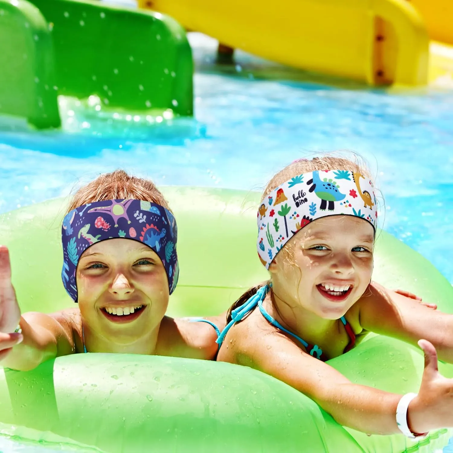 Zhanmai 4 Pcs Kids Swimming Headband Adjustable Waterproof Headband Kids Ears Covers Band for Toddlers Swimmer Ear Protection